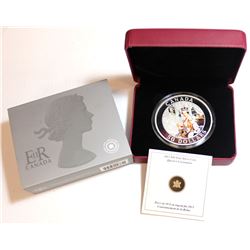 RCM Lot; 2013 $50 Fine Silver Queen's Coronation Coloured Coin. No Tax