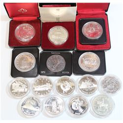 RCM Lot; Commemorative Silver BU & Proof Dollars in Capsules. Years Included: 1972 to 1981, 83, 84, 