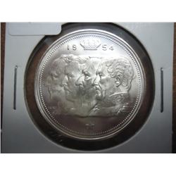 1954 BELGIUM SILVER 100 FRANCS BU .4832 OZ. ASW