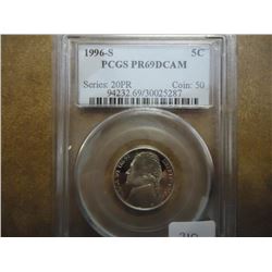 1996-S JEFFERSON NICKEL PCGS PR69 DCAM