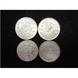 4-1942 NETHERLAND INDIES SILVER 1/10 GULDENS