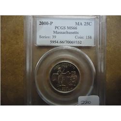 2000-P MASSACHUSETTS QUARTER PCGS MS66