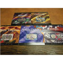 5 ASSORTED 50 STATE QUARTER P & D UNC SETS