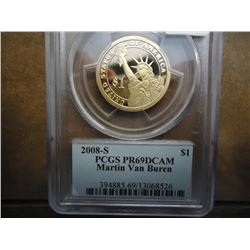 2008-S VAN BUREN DOLLAR PCGS PR69 DCAM