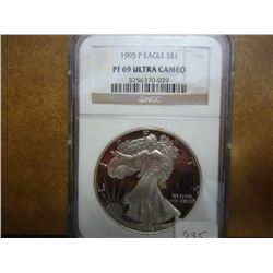 1995-P AMERICAN SILVER EAGLE NGC PF69 ULTRA CAMEO