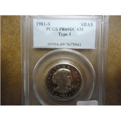 1981-S TYPE 1 SBA DOLLAR PCGS PR69 DCAM