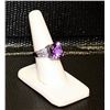Image 1 : Ladys Very Fancy 18 kt White Gold over Sterling Silver Amethyst & Diamond Ring