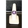 Image 2 : Ladys Very Fancy 18 kt White Gold over Sterling Silver Amethyst & Diamond Ring