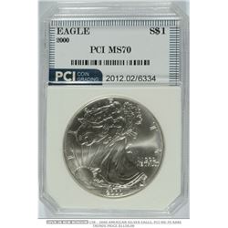 2000 US Silver Eagle MS-70!!