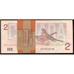 1986 $2 - Original Bundle of (sequential) 100 Crisp Original UNC notes.