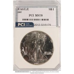 1987 US Silver Eagle MS-70!!