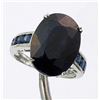 Image 1 : Very Fancy 9.24 ctw. Blue Sapphire Ring in Sterling Silver