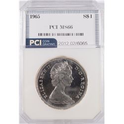 1965 $1 SmBd Ptd 5  PCI MS66