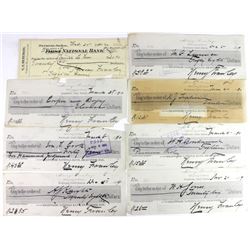 Collection of early checks most signed by Henry