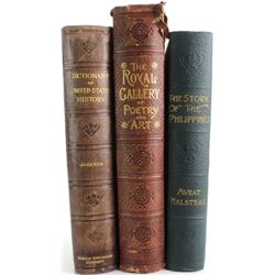 Collection of 3 books includes 1897 leather