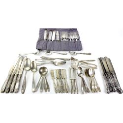 Large collection of flatware includes Rogers Bros