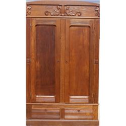 Oak double door knock down armoire on 2