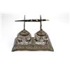 Image 1 : Original desk top double inkwell with glass