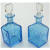 Image 1 : Pair fine matching Art Deco perfumes in blue cut