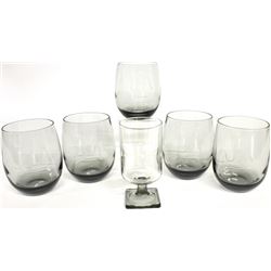 Set of 5 whiskey glasses with cut Frawley