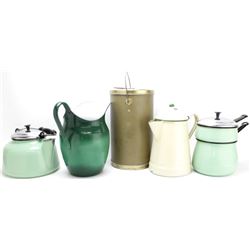 Collection of 5 includes enamel 2 pc steamer