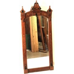 Victorian walnut mirror, 24" X 53".