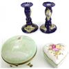 Image 1 : Collection of 3 includes handpainted candlesticks