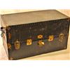Image 1 : Large black travel trunk 39" X 22" X 21".
