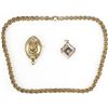 Image 1 : Collection of 3 includes hinging locket unmarked
