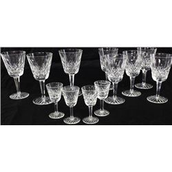 Set of 12 matching cut glass stemware