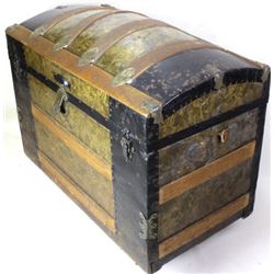 Large dome top steamer trunk