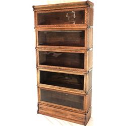 5 section oak stacking bookcase