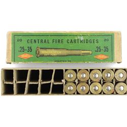 Western .25-35 cartridge box, 10 rounds