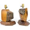 Image 1 : Pair of Vintage walnut table lamps