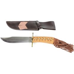 Large bowie knife with 8" clip point blade