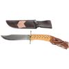 Image 1 : Large bowie knife with 8" clip point blade