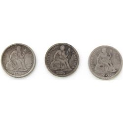 Collection of 3 Carson City dimes