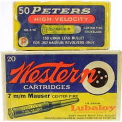 Collection of 2 empty cartridge boxes