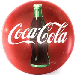 Nice original Coca Cola button sign 24"