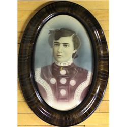 Antique portrait of a young girl hand tinted,