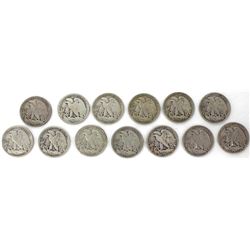 Collection of 12 Walking Liberty