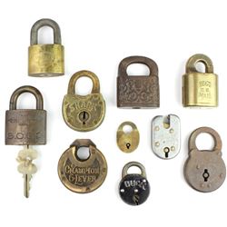 Collection of 10 padlocks includes Standard Oil