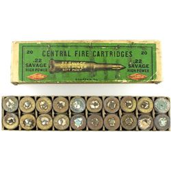 Full correct box  Western .22 Savage High Power.