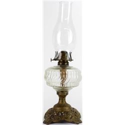 Antique kerosene lamp with clear glass