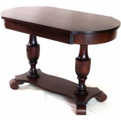 Antique mahogany library table on empire style