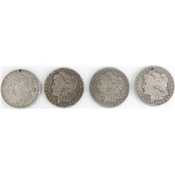 Collection of 4 Morgan silver dollars