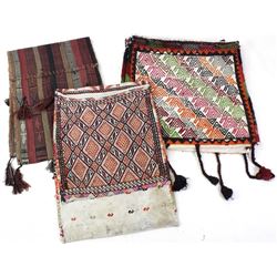 Collection of 3 hand woven saddle bags