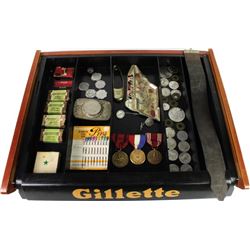 Counter top Gillett razors display case