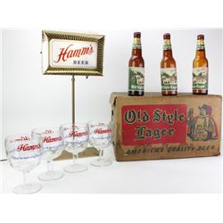 Collection of beer related items includes