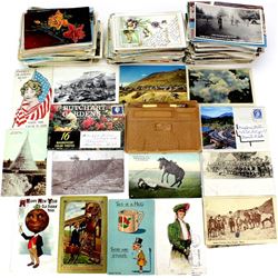 Large collection of vintage postcards.